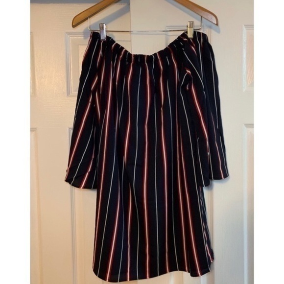 French Connection Off Shoulder Striped Dress XS - Picture 5 of 8
